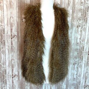 DIVIDED Brown Faux Fur Vest size 6